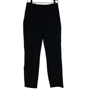 MM.LaFleur Womens Dress Career Pants Black Zippered Slit Leg Trousers Solid 4